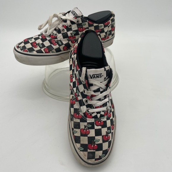 Vans Women's Size 6 Low Top Checkerboard Cherry Print Sneakers lace up - Picture 1 of 9
